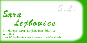 sara lejbovics business card